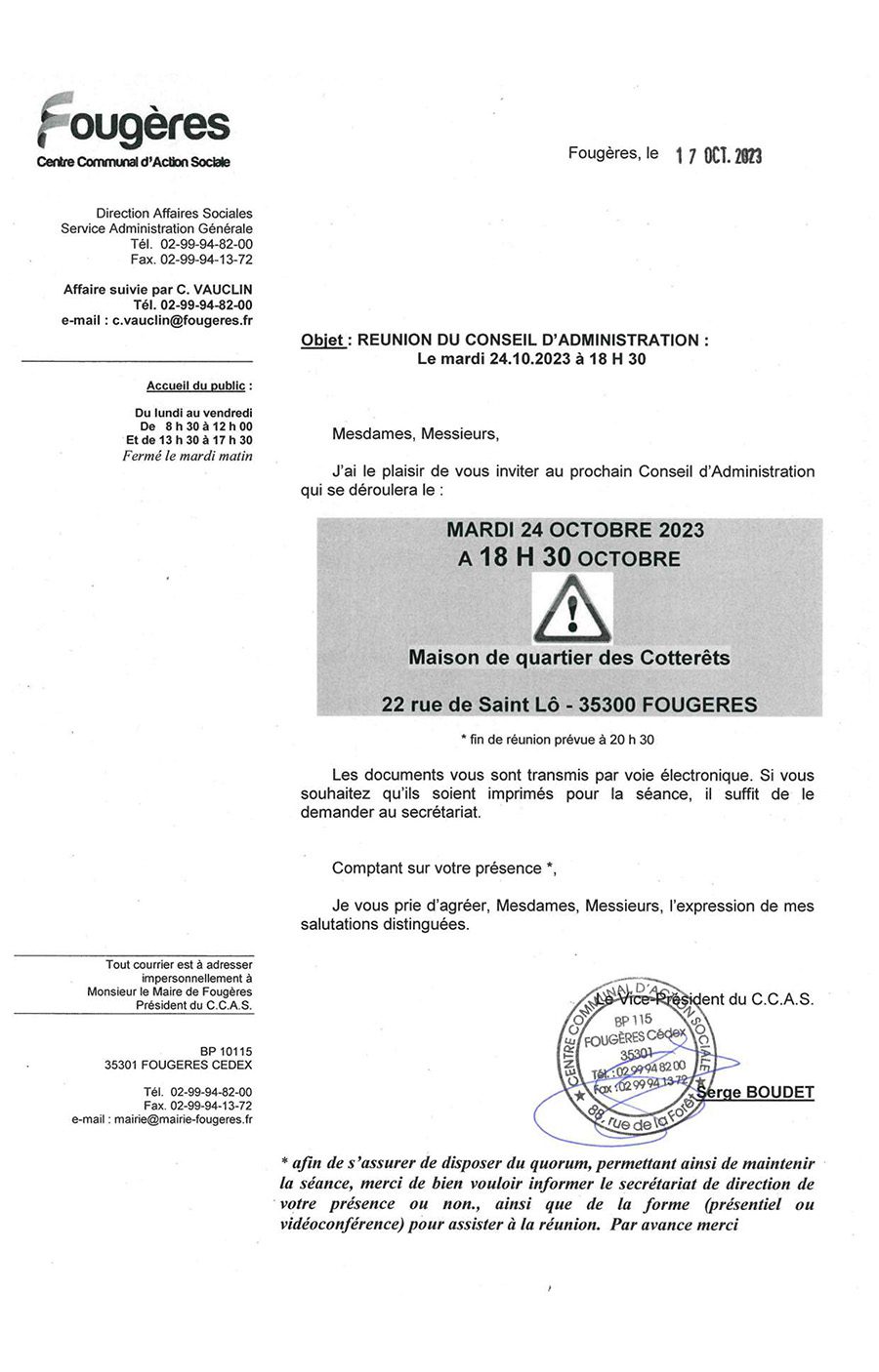convocation du ca du ccas du 24 octobre 2023