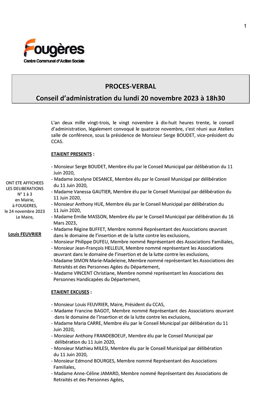 procès verbal ca du ccas du 20 novembre 2023