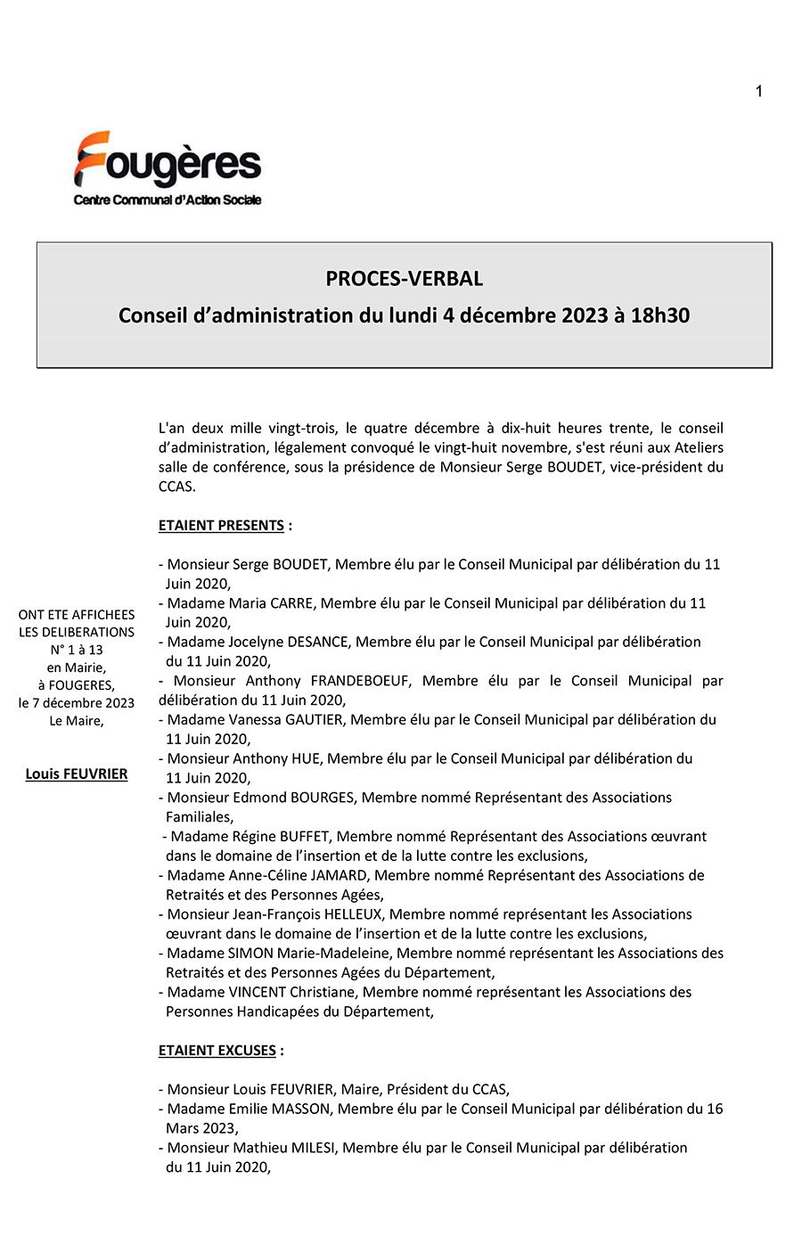proces verbal ca du ccas du 4 décembre 2023