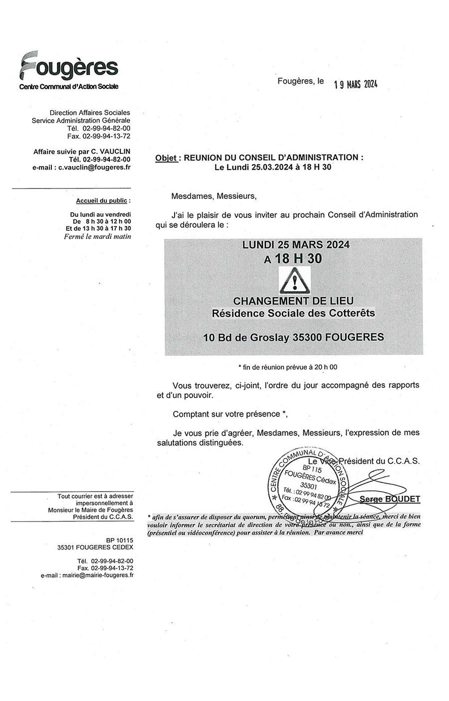 convocation du ca du ccas du 25 mars 2024