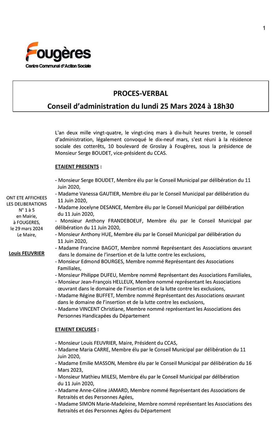 proces verbal ca du ccas du 25 mars 2024