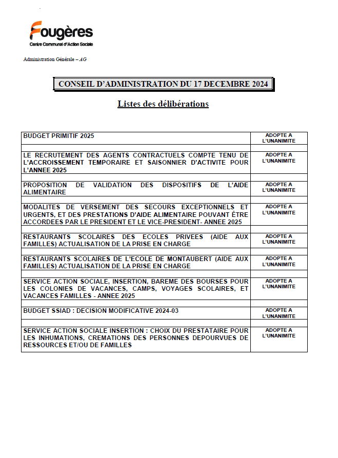 relevé de délibérations 17.12.24