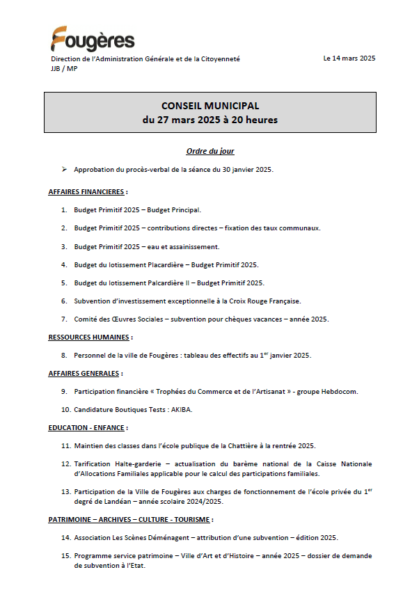 ordre du jour 27.03.25