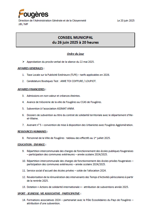 ordre du jour 26.06.25