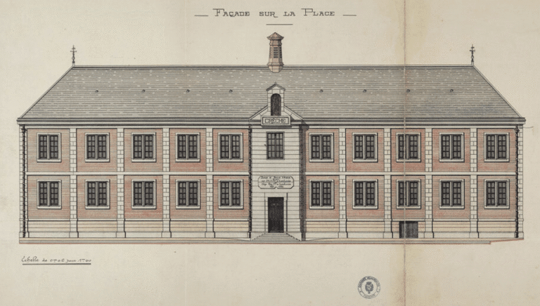 crèche municipale, façade sur la place lariboisière et façade sur la cour (1897). am fougères, 10 fi 11 35 place