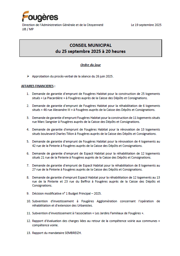ordre du jour 25.09.25