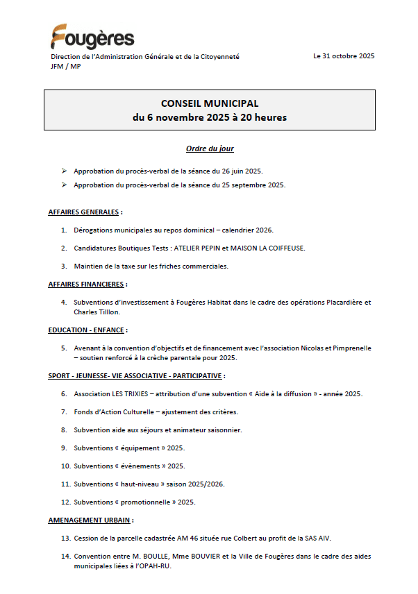 ordre du jour 06.11.25