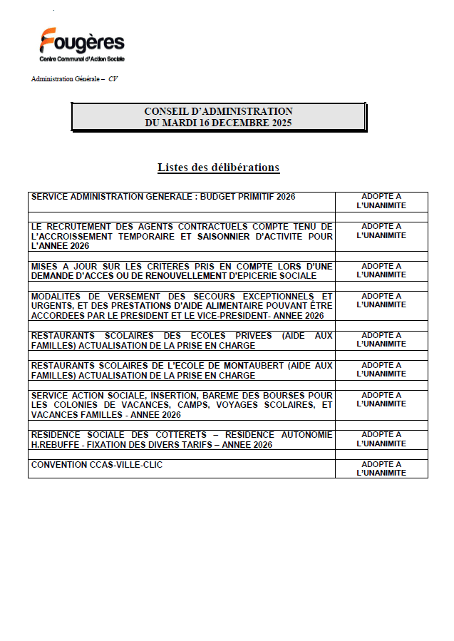 relevé de délibérations 16.12.25