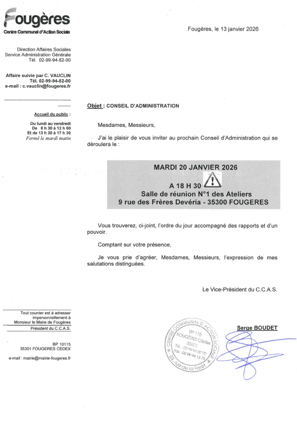 courrier invitation