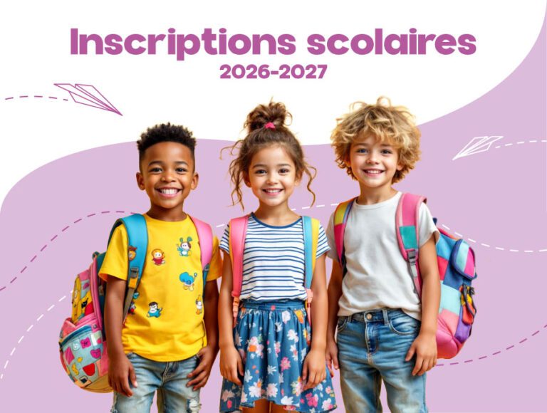 3 enfants avec leur cartables
