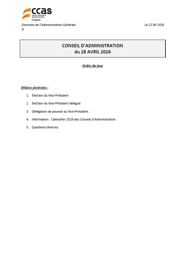 ordre du jour ca 280426