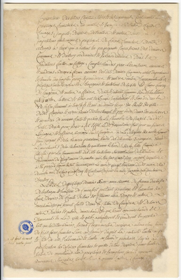 document manuscrit d'époque