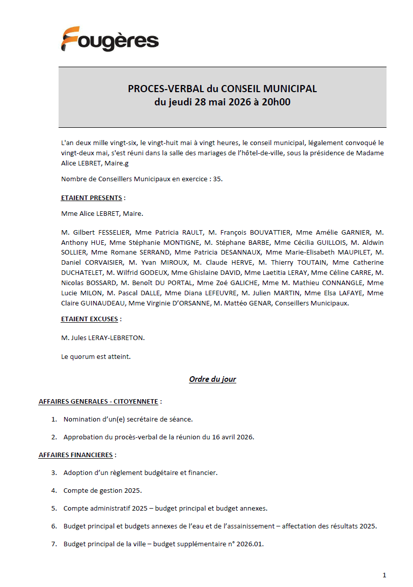 2 pv du cm du 28.05.2026
